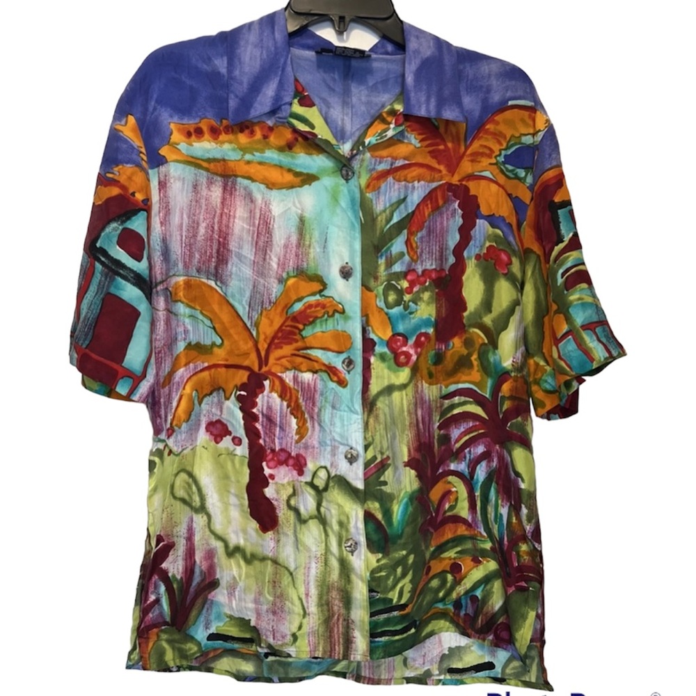 VINTAGE Carole Little silk blouse